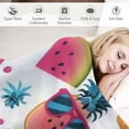 thumbnail image 3 of ARISTURING Pineapples Watermelon Sunglasses Flannel Blanket for All Seasons Soft Plush Blankets 50x60in, 3 of 6