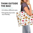 thumbnail image 3 of Bingfone Canvas Tote Bag For Women With Inner Pocket Aesthetic Cute Shopping Tote Bags Reusable Grocery Bags-Fast Food, 3 of 9