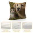 thumbnail image 4 of PHYHOO Animals Cat Kitten Dog Golden Retriever Puppy Farmhouse Pillow Cover  Decorative Square Throw Pillow Cover for Sofa Couch Decoration 20x20in, 4 of 5
