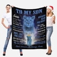 thumbnail image 2 of DAJU Personalized Love Blanket Throw to My Son from Mom you'll feel my love within it moring noon and night Blanket Gift for Son(60*80inch), 2 of 5