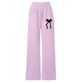 thumbnail image 3 of Girls Pants Drawstring Bow Sweatpants Elastic Waist Baggy Sweatpants Y2k Bow Pants Trousers Wide Leg Sweat Pants Casual, 3 of 5