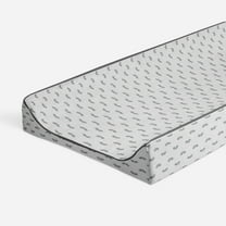 Mustache Gray Quilted Muslin Changing Pad Cover