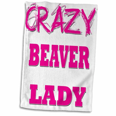 3dRose Crazy Beaver Lady - Towel, 15 by 22-inch