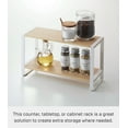 thumbnail image 2 of Yamazaki Home Two-Tier Riser, White, Steel + Wood, Supports 8.8 pounds, No Assembly, 2 of 5