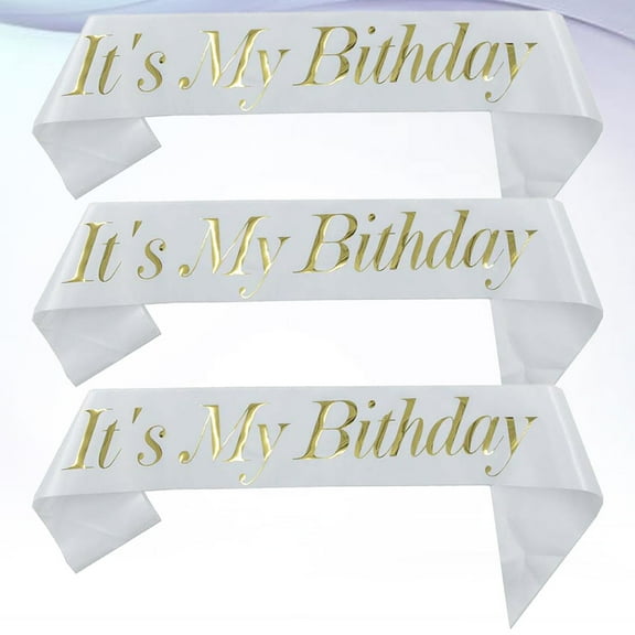 COSMOBETTY Fashion Birthday Party Sash for Kids and Adults 16.9x3.7x0.04In 3Pcs