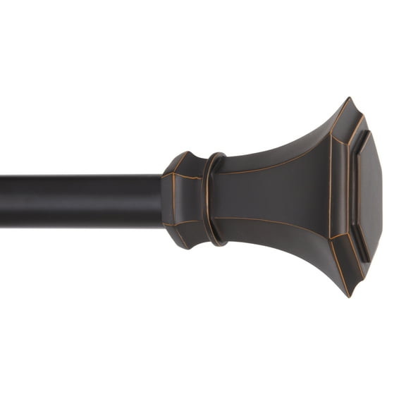 Kenney Martel 3/4" Standard Decorative Window Curtain Rod, 36-66", Blackened Copper