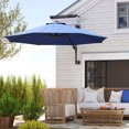 thumbnail image 2 of Outsunny Parasol Mural d'Extérieur pour Patio avec Rotation et Manivelle, Bleu, 2 of 10