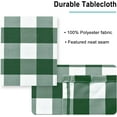 thumbnail image 2 of Checkered Square Tablecloth - Stain Resistant, Waterproof and Wrinkle Resistant Washable Table Cloth for Dining Room and Outdoor Use, 60 x 60 Inch, Forest Green and White Gingham Pattern, 2 of 6