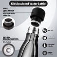 thumbnail image 4 of Neihepal 12oz Stainless Steel Insulated Water Bottle, BPA Free Cola Flask, Keeps Cold 24H Hot 12H (Black,2), 4 of 7