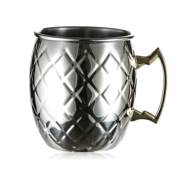 Taza Acero inoxidable Agua Vino Café Taza de bebida de la leche con mango Moda Tazas Reutilizable Reutilizable Gifts Gifts Bar Party Glossy 550ml seitruly HA028164-02B