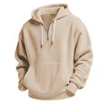 thumbnail image 5 of Mens Waffle Sweatshirts Quarter Zip Long Sleeve Hoodie Oversized Casual Loose Fit Hooded Sweatshirt Spring 2026 Outfit, 5 of 7