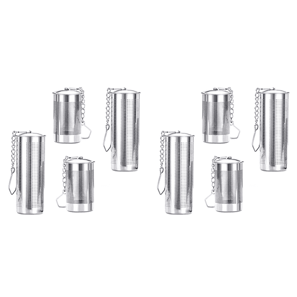 8 Infusores de Té para Té Suelto, Filtro de Té con Tapa, Colador de Té de Acero Inoxidable con Gancho de Cadena, Bola Coladora de Té Grande