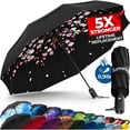 thumbnail image 1 of Paraguas TUMELLA Strongest Windproof Travel Compact de 42 pulgadas, 1 of 8