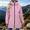 thumbnail image 5 of Cavosen Rain Jacket Women Waterproof Lightweight Long Raincoat with Hood Packable Ripstop Solid Jacket Outdoor Windbreaker Trench Coats, 5 of 8