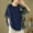 Blue, variant on Plus Size Tops for Women Retro Chinese Asymmetrical Print Linen Cotton Blouses Loose Ethnic Style Patchwork Casual Tops