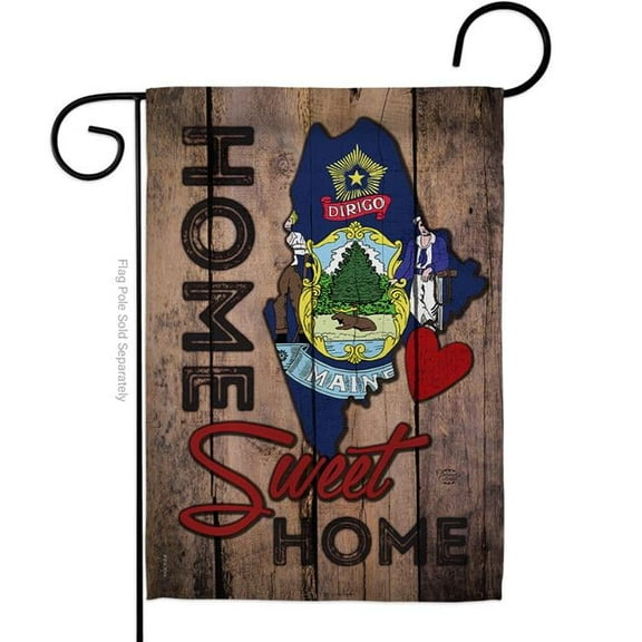 Ornament Collection G191148-BO 13 x 18.5 in. State Maine Home Sweet American State Vertical Garden Flag with Double-Sided House Decoration Banner Yard Gift