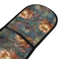 thumbnail image 4 of Yayeee Double Oven Mitt Kitchen Heat Resistant Baking 35" x7" Quilted Cotton Glove, Abstract Water Lilies Pattern, 4 of 6
