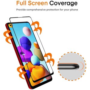 3 Pieces Tempered Glass Screen Protector for Samsung Galaxy A21s, [Full Cover] Tempered Glass Screen Protector Tempered Glass Tempered Glass Display Tempered Glass for Samsung Galaxy A21s