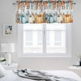 thumbnail image 7 of Harvest Pumpkin Curtain Valance for Windows 2 Pack, Fall Thanksgiving Orange Blue Eucalyptus Leaves Wood Short Curtains Window Treatments for Kitchen Bathroom Living Room Bedroom,42x18 Inch, 7 of 7