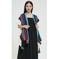 thumbnail image 2 of ZhangBaoLin Women Shawl Wrap Cardigan Poncho Cape Open Front Travel Sweater Coat Colorful Tassels Knit Blanket, 2 of 7
