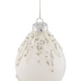 thumbnail image 4 of Northlight Beaded and Sequins Christmas Glass Finial Ornament - 5" - White and Silver, 4 of 6