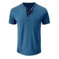 thumbnail image 6 of Men's Henley Shirts Casual Short Sleeve Button T-Shirt with Pocket, 3XL, 6 of 6
