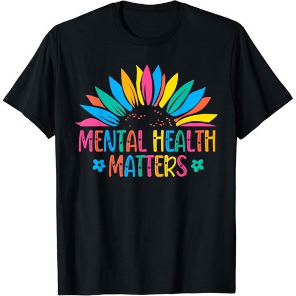 Mental Health Matters Brain Illness Mental Health Awareness T-Shirt Black 2X-Large