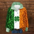 thumbnail image 1 of TaTaai Ladies St Patricks Print Blouse Long Sleeve Button Down Shirt Color Block Striped Collar Casual Top Loose Fit Gift, 1 of 6