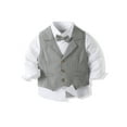 thumbnail image 4 of xiaxaixu Ensemble Automne Garçon Chemise à Manches Longues + Pantalon Long + Gilet, 4 of 9