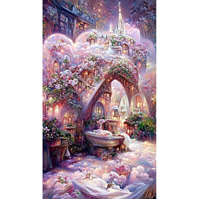 Chateau Montrose 5D DIY Diamond Painting Kits Full Round Drill Wall Decor (Y684)