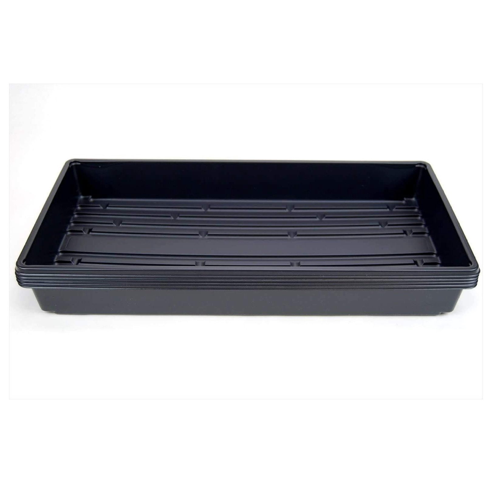 Plant Growing Trays (No Drain Holes) - 20" x 10" - Perfect Garden Seed Starter Grow or Drip Trays: for Seedlings, Indoor Gardening, Growing Microgreens, Wheatgrass (5 Trays and 5 Humidity Domes)