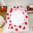 thumbnail image 5 of Manfei Cute Red Strawberry 3pcs Twin Sheet Sets for Children Girls,Cartoon Fruit Twin Fitted Sheet,Polka Dots Breathable Flat Sheet,Lightweight Room Decor, 5 of 7