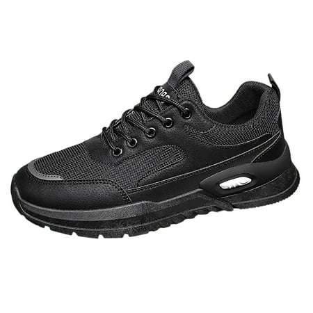 XDDST Slip On Shoes Men Low Top Breathable Running Pu and Mesh Casual Sport Shoes