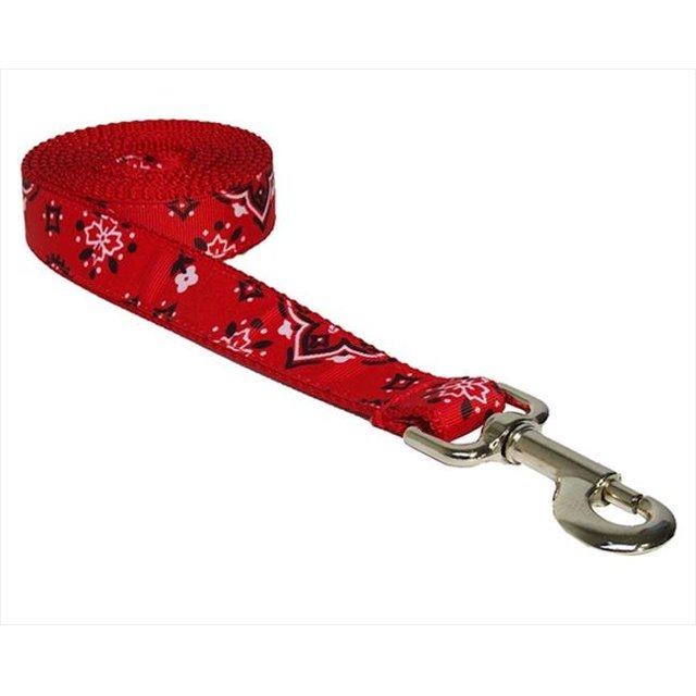 6 ft. Bandana Dog Leash, Red - Medium