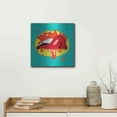 thumbnail image 5 of Luxe Metal Art 'Lips' by Mark Ashkenazi, Metal Wall Art, 12"x12", 5 of 9