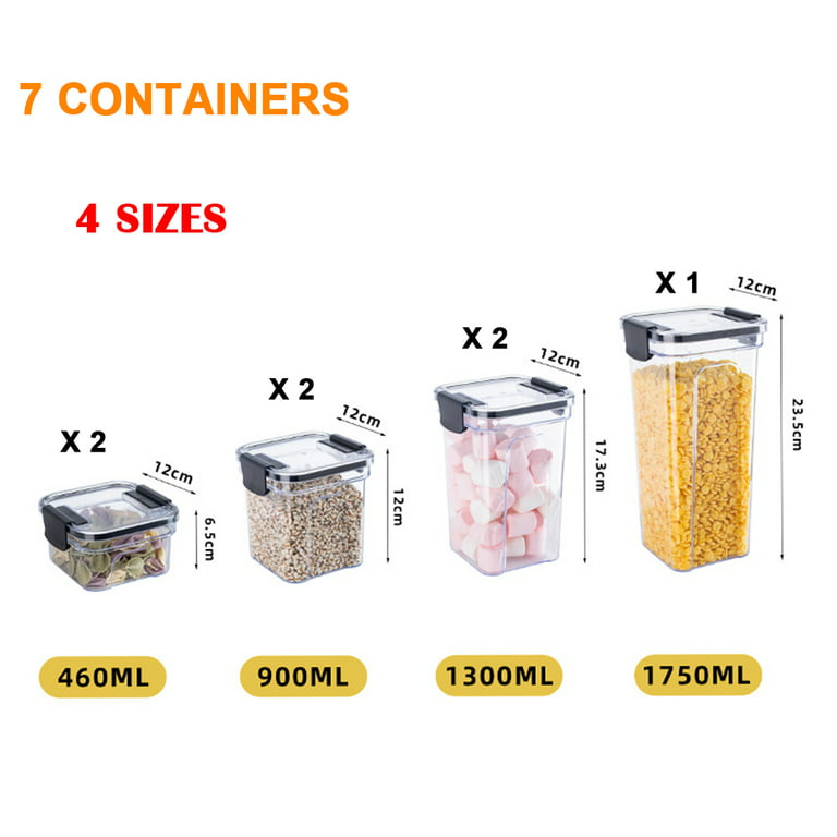 7 Pack Airtight Food Storage Container Set Clear- Kitchen & Pantry  Organization