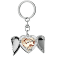 thumbnail image 1 of March Pisces Constellation Zodiac Heart Angel Wing Key Chain Holder, 1 of 3