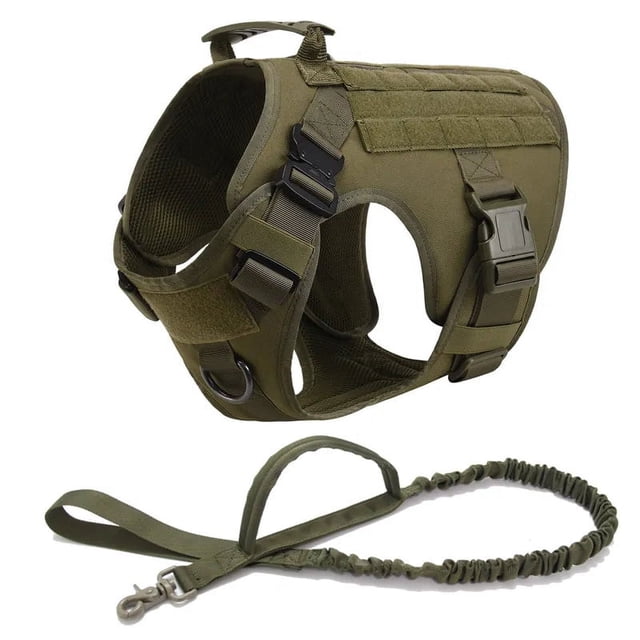 K9 Tactical Military Vest Pet German Shepherd Golden Retriever Tactical Training Dog Harness and Leash Set For All Breeds Dogs ShopWise Round