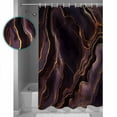 thumbnail image 4 of Abstract Marble Texture Shower Curtain, 72" x 72", Purple Gold Modern Art Waterproof Bathroom Curtain Washable Shower Curtain Set with 12 Hooks, 4 of 6