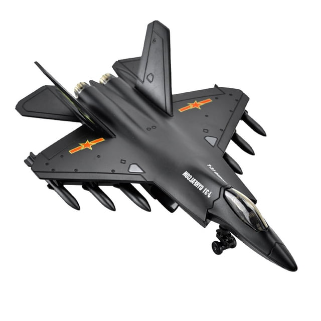 Modèle d'Avion de Chasse Chinois J31 1/72 avec Support d'Exposition en Alliage Noir