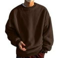 thumbnail image 2 of Fuzzy Sweatshirts for Men 2025 Fall Winter Long Sleeve Crewneck Casual Plain Sweatshirt Pullover Tops, 2 of 6