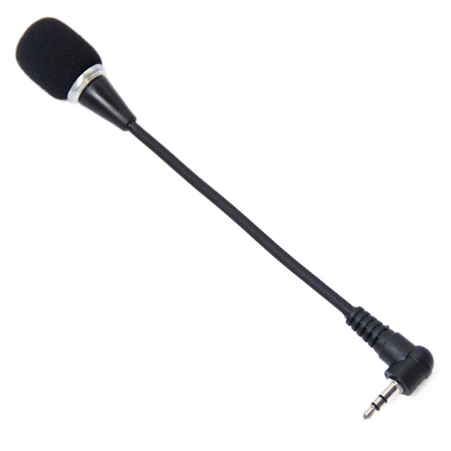 Trayknick Microphone Anti-Interférence Ergonomique Confortable Large Application Réduction du Bruit Sonore Claire Solide Mini Haut-Parleur de Microphone Flexible de 3,5 Mm pour Guide Touristique