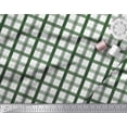 thumbnail image 1 of Soimoi Green Satin Silk Fabric Window Pane Check Print Fabric by the Yard 42 Inch Wide, 1 of 4