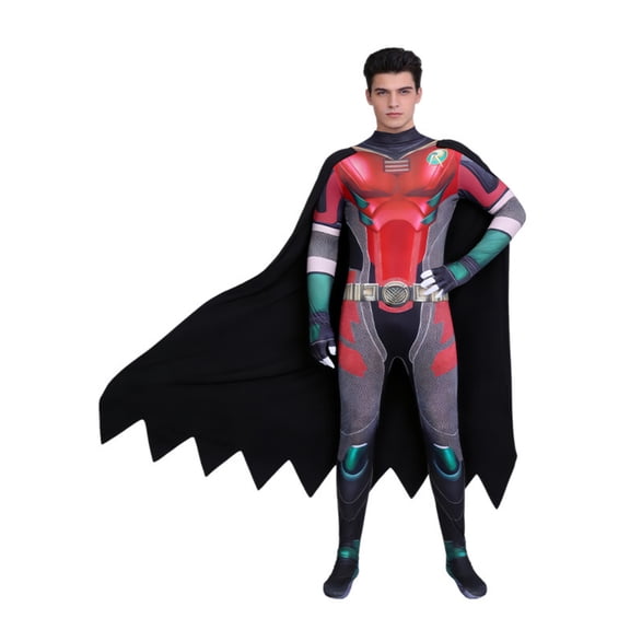 2026 New Halloween Hero Cosplay Costume, Hero-Themed Jumpsuit Full Set Costume, Spide Cosplay Set Include Jumpsuit with Cape, Halloween Outfits for Adult, 160(Adult:S)
