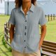 thumbnail image 3 of Tops Sueltos Casuales para Mujeres Moda No Posicionamiento Impreso 3/4 Manga V-Cuello Blusa con Poliéster Suave, Cómodo Top para el Uso Diario en Casa O Trabajo, 3 of 6