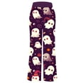 thumbnail image 5 of Fiaer,Halloween Wide Leg Plus Size Pants for Women,Women's Pumpkins Printed Baggy Elastic Waist Trousers,Ladies Drawstring Trendy Lounge Joggers Navy XXL, 5 of 5