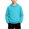 thumbnail image 3 of Kids Hooded Sweatshirt, Boys and Girls Pullover Hoodie Lightweight Long Sleeve Casual Hooded Top Classic Basic Hoodie with Drawstring and Ribbed Cuffs for Back to School Play Daily Fall Winter Wear, 3 of 10