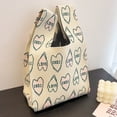 thumbnail image 3 of Bolso de mano para mujer, Retro, bonito, pequeño, tejido, chaleco, portátil, Bento, informal, para compras al aire libre, 3 of 5