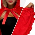 thumbnail image 4 of Hvyesh Womens Velvet Little Red Riding Hood Cape Halloween Christmas Short Cloak Fairytale Costume, 4 of 8