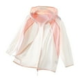 thumbnail image 2 of MKOSPLRT Kid's Zip Front Sun Hoodie 3-16 Years Long Sleeve SPF UV Protection Jackets Color Block Casual Raglan Sun Shirts for Girl Boy, 2 of 4